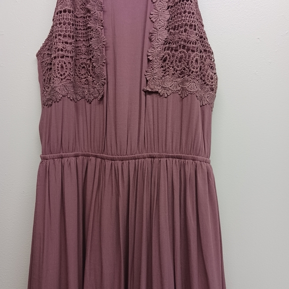 Altar'D State Bohemian Maxi Dress Women Size S Pink Halter Embroidered - Picture 3 of 10